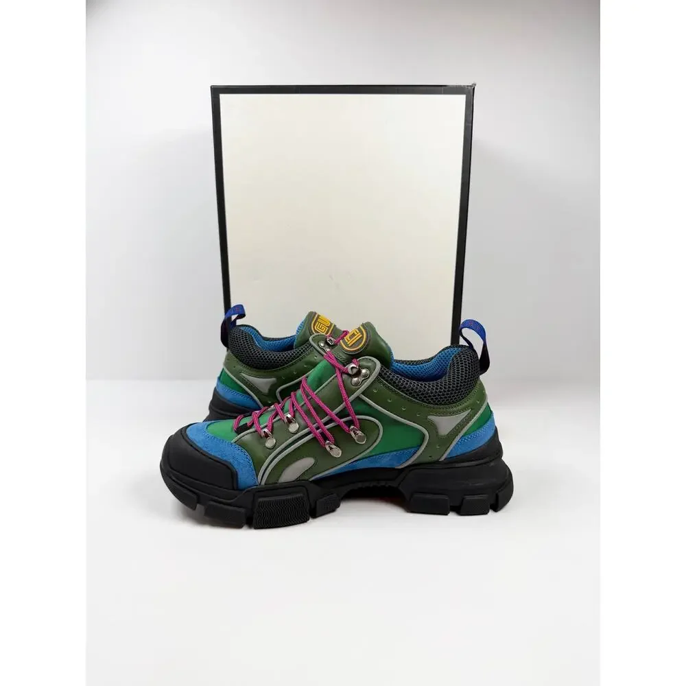 Size 10.5US - Gucci Flashtrek Blue Green Sneakers